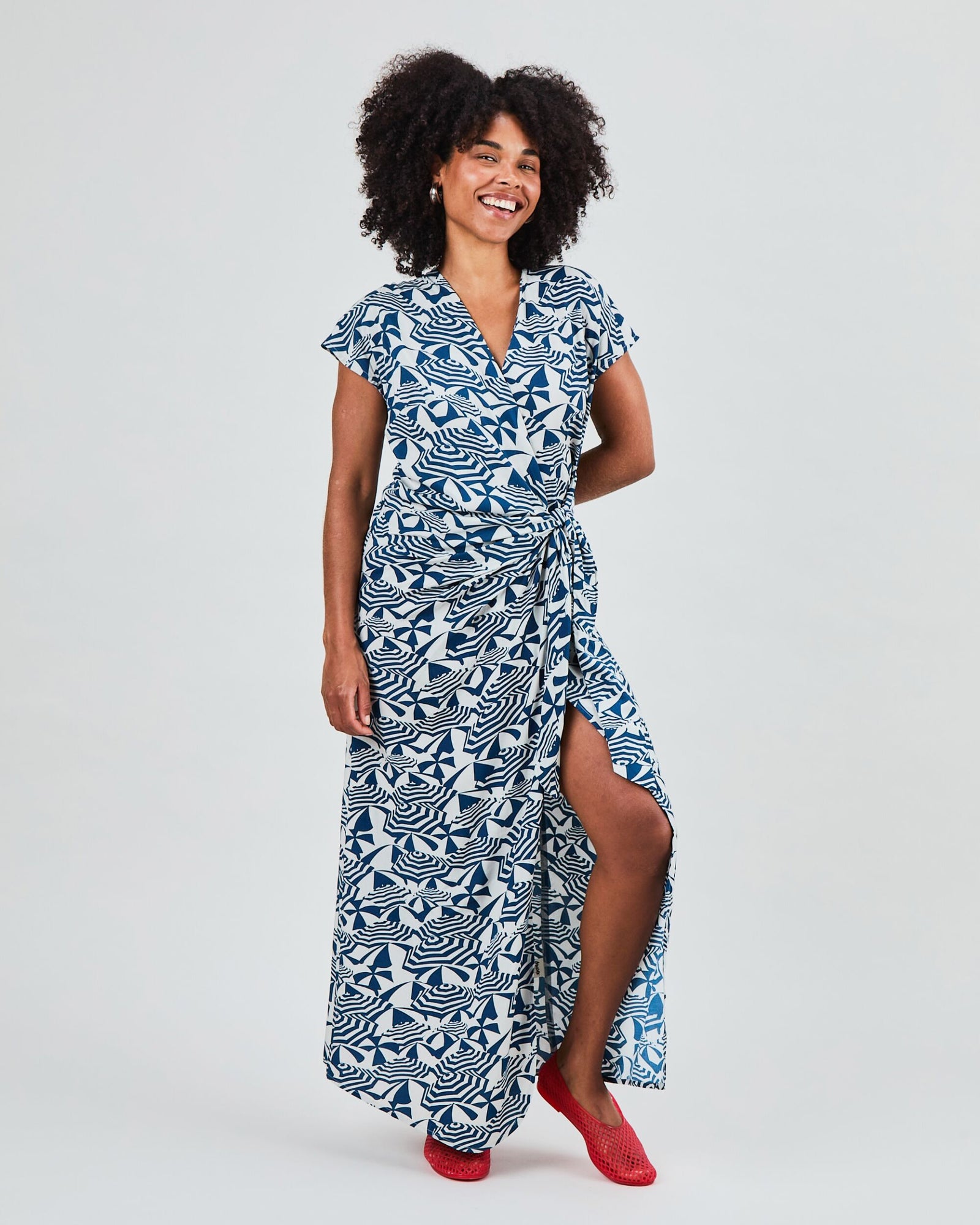 Sombrilla Kimono Dress Blue