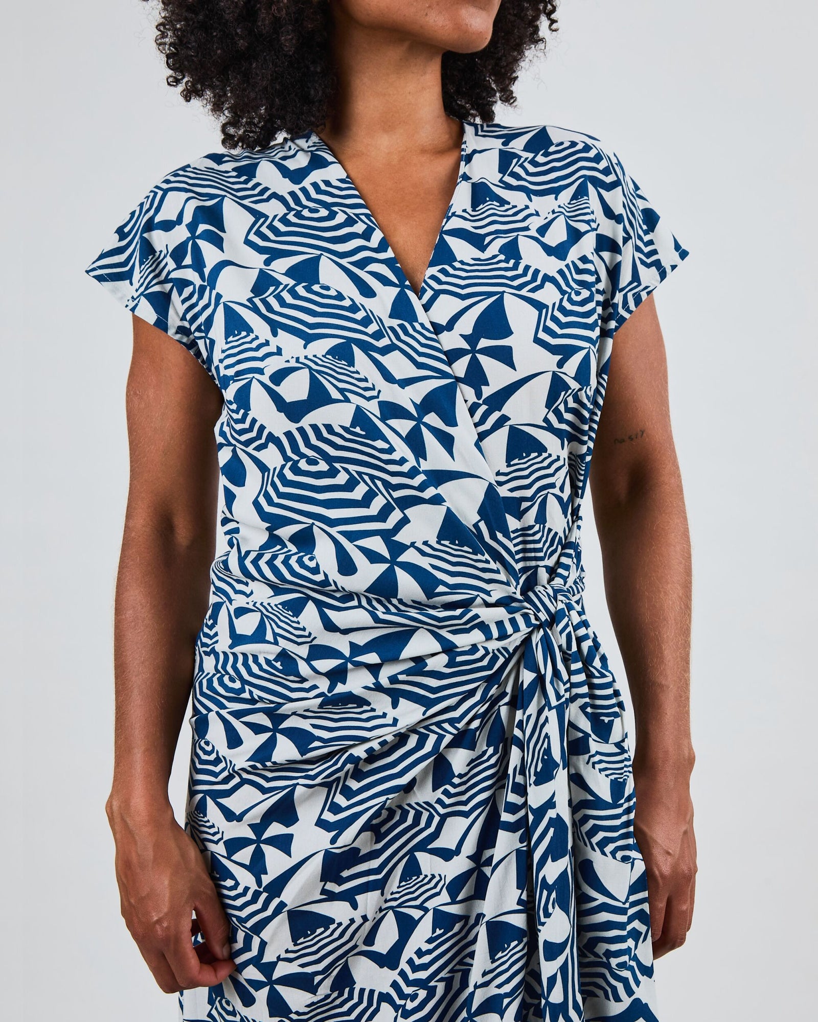 Sombrilla Kimono Dress Blue