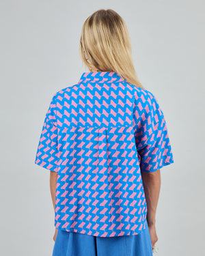 Gum Oversize Cropped Blouse Blue