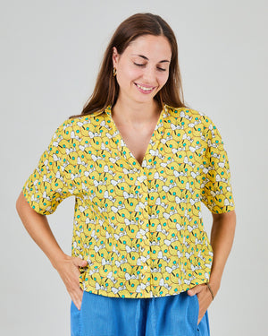 Peanuts Donuts Oversize Cropped Blouse Yellow