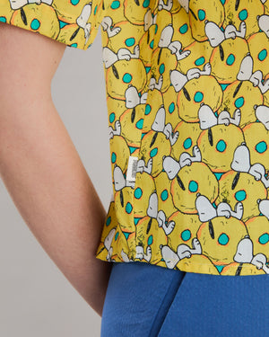 Peanuts Donuts Oversize Cropped Blouse Yellow