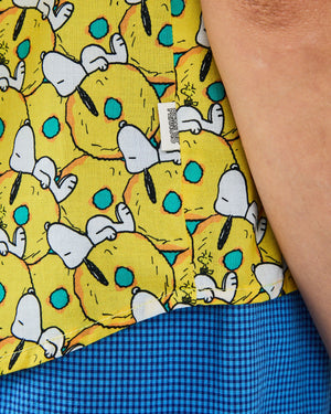 Peanuts Donuts Oversize Cropped Blouse Yellow