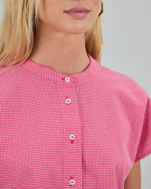 Checks Sleeveless Blouse Pink