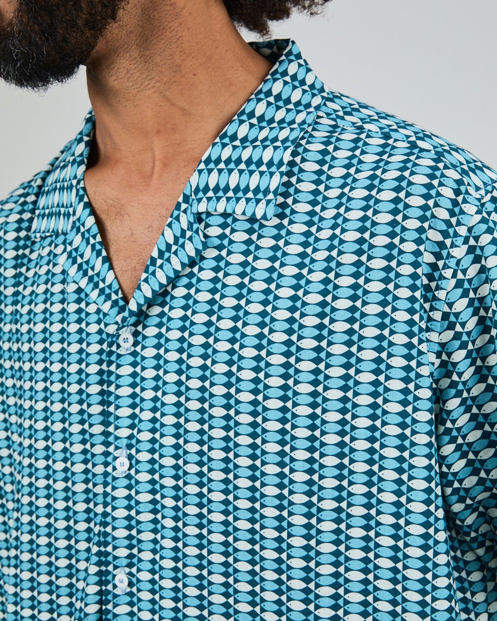 Sardinas Aloha Shirt Blue