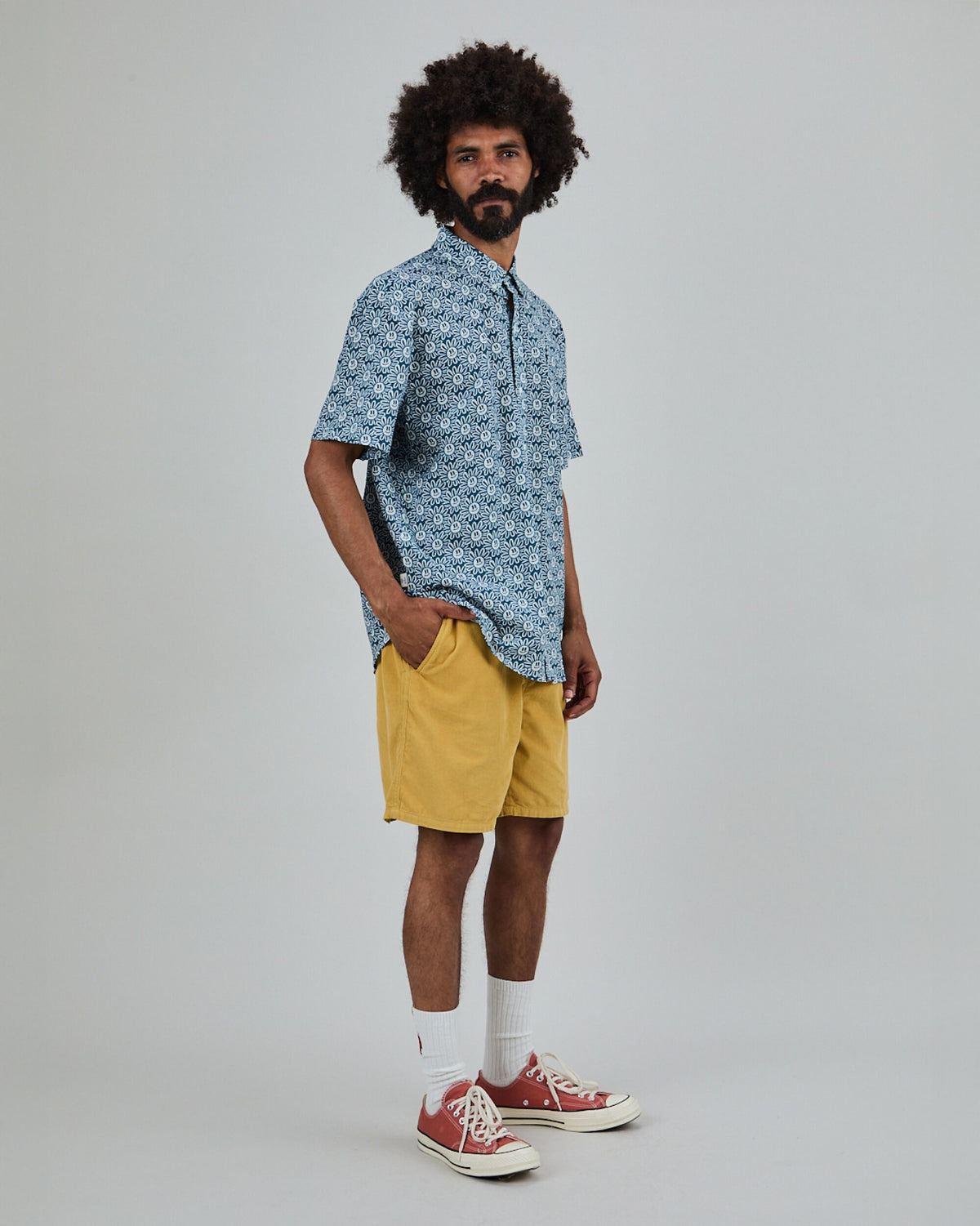 Asis Percales Daisy Boxy Shirt Blue