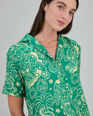 Asis Percales Crocodylus Long Dress Green