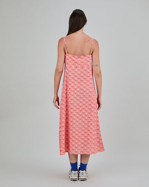 Asis Percales Daisy Strappy Straight Dress Red