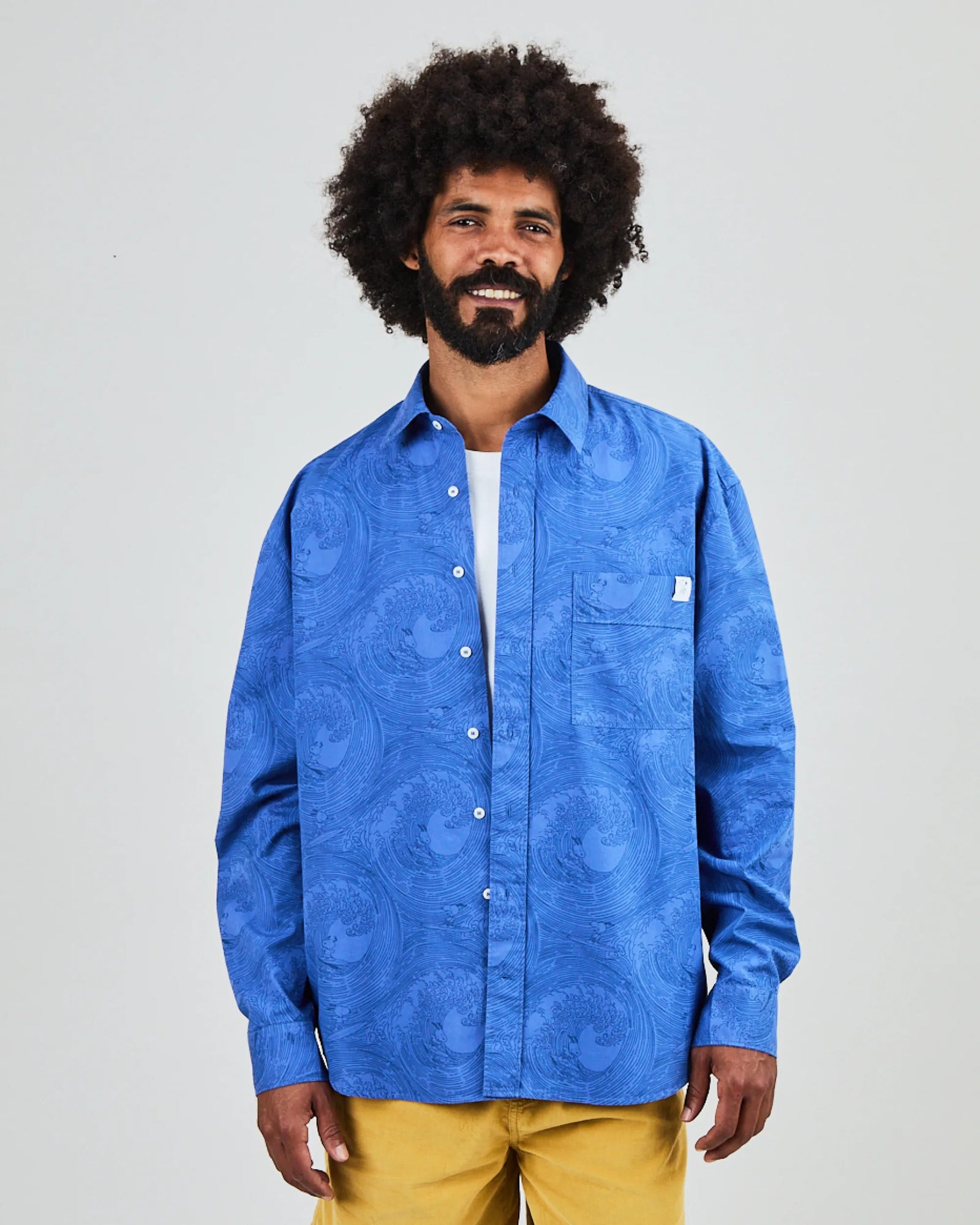 Peanuts Surf Long Sleeve Shirt Blue