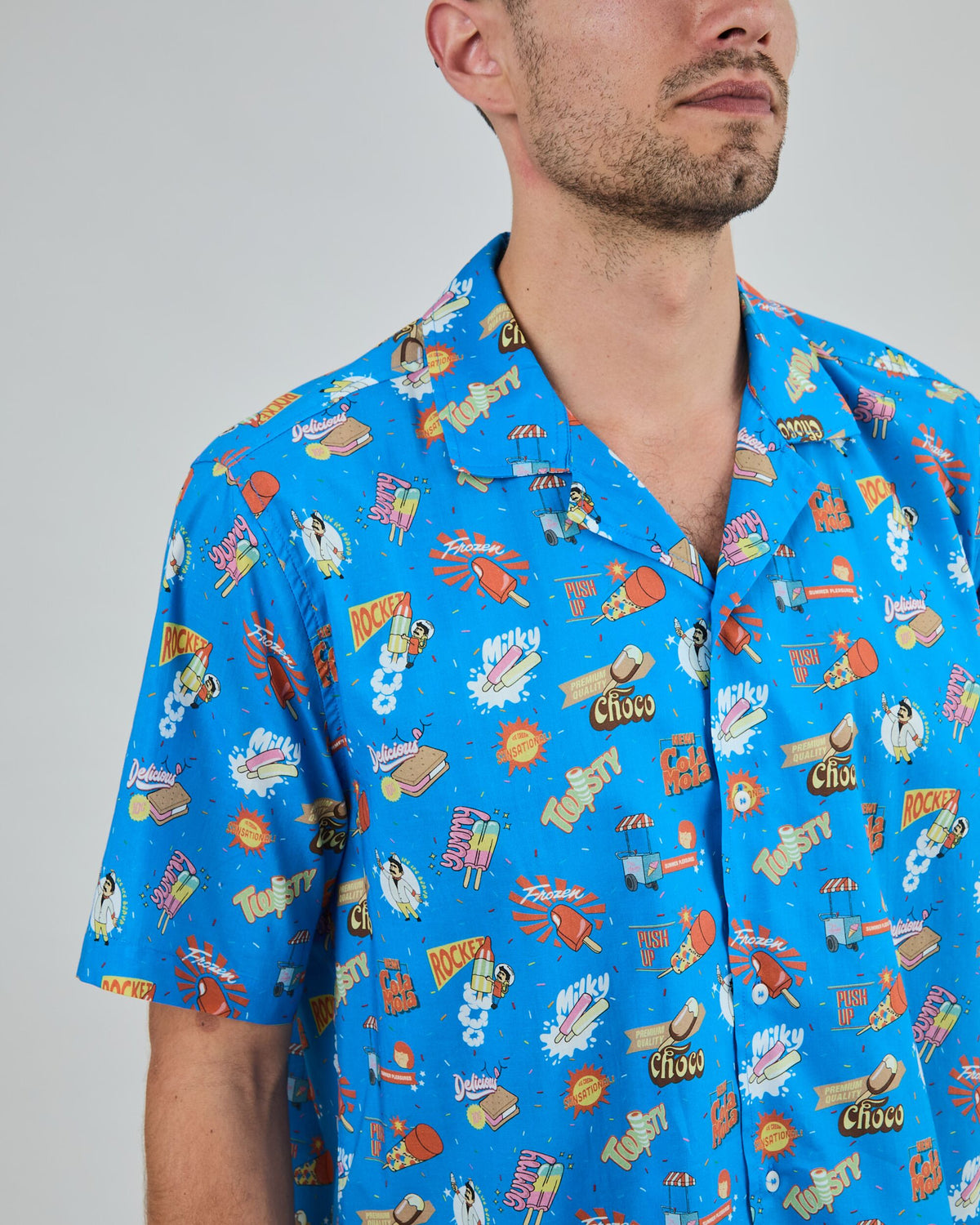 Summer Ice Cream Aloha Shirt Blue
