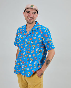 Summer Ice Cream Aloha Shirt Blue