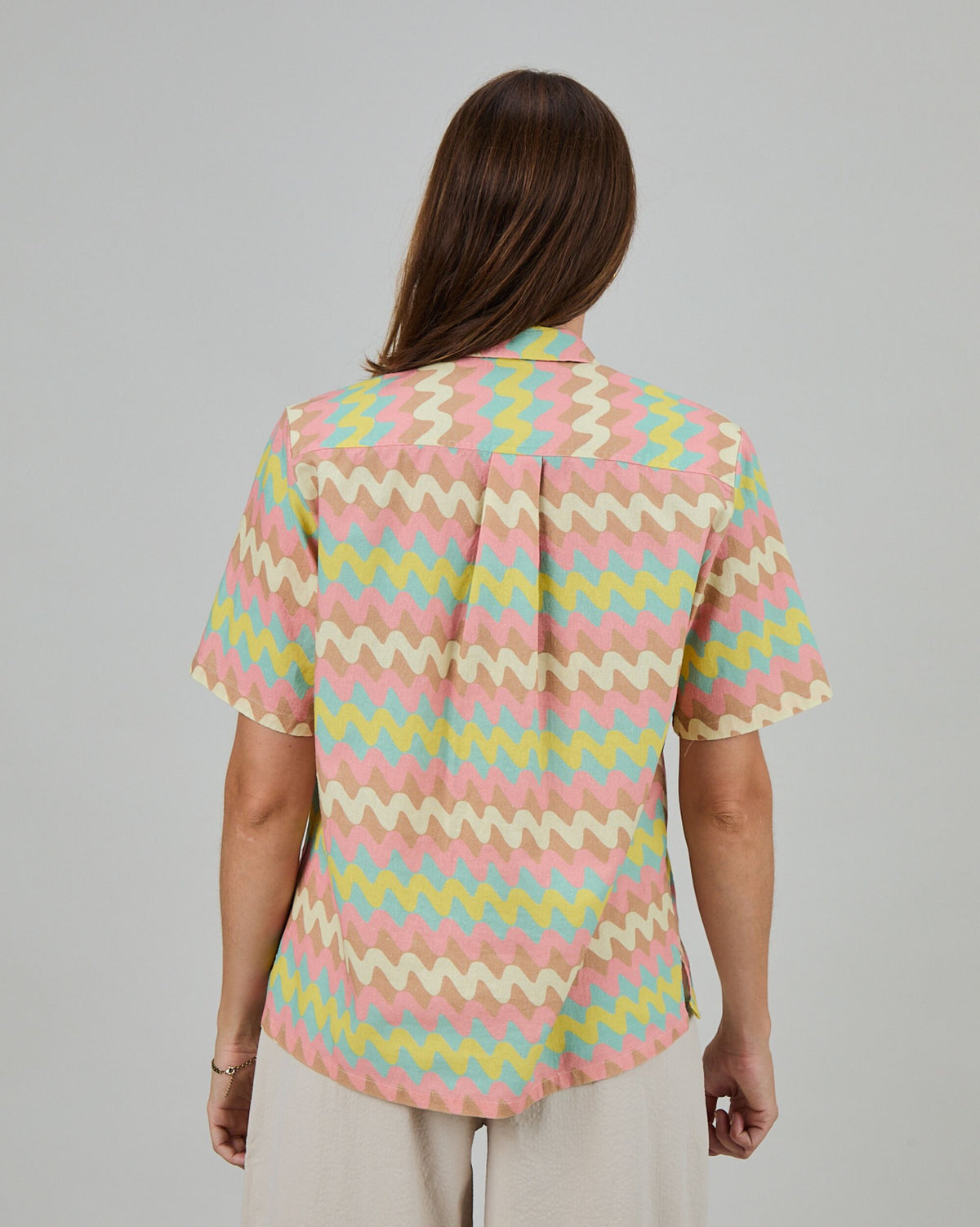 Pastel Wavy Stripes Aloha Blouse