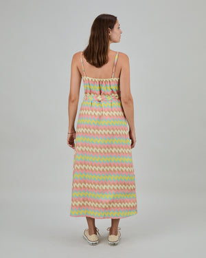 Pastel Wavy Stripes Strap Dress