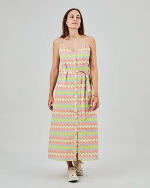 Pastel Wavy Stripes Strap Dress
