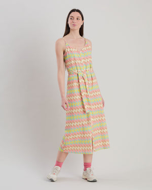 Pastel Wavy Stripes Strap Dress