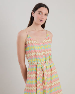 Pastel Wavy Stripes Strap Dress