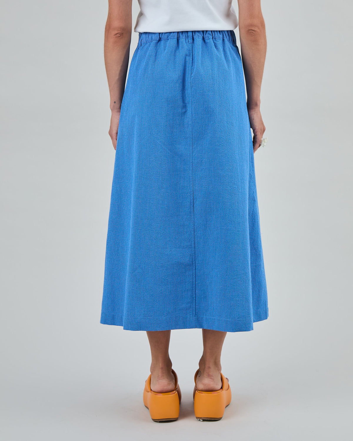 Checks Midi Skirt Blue