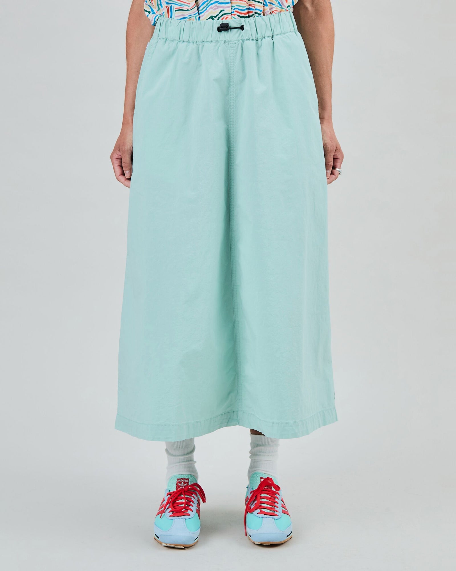 Elastic Comfy Midi Skirt Light Green