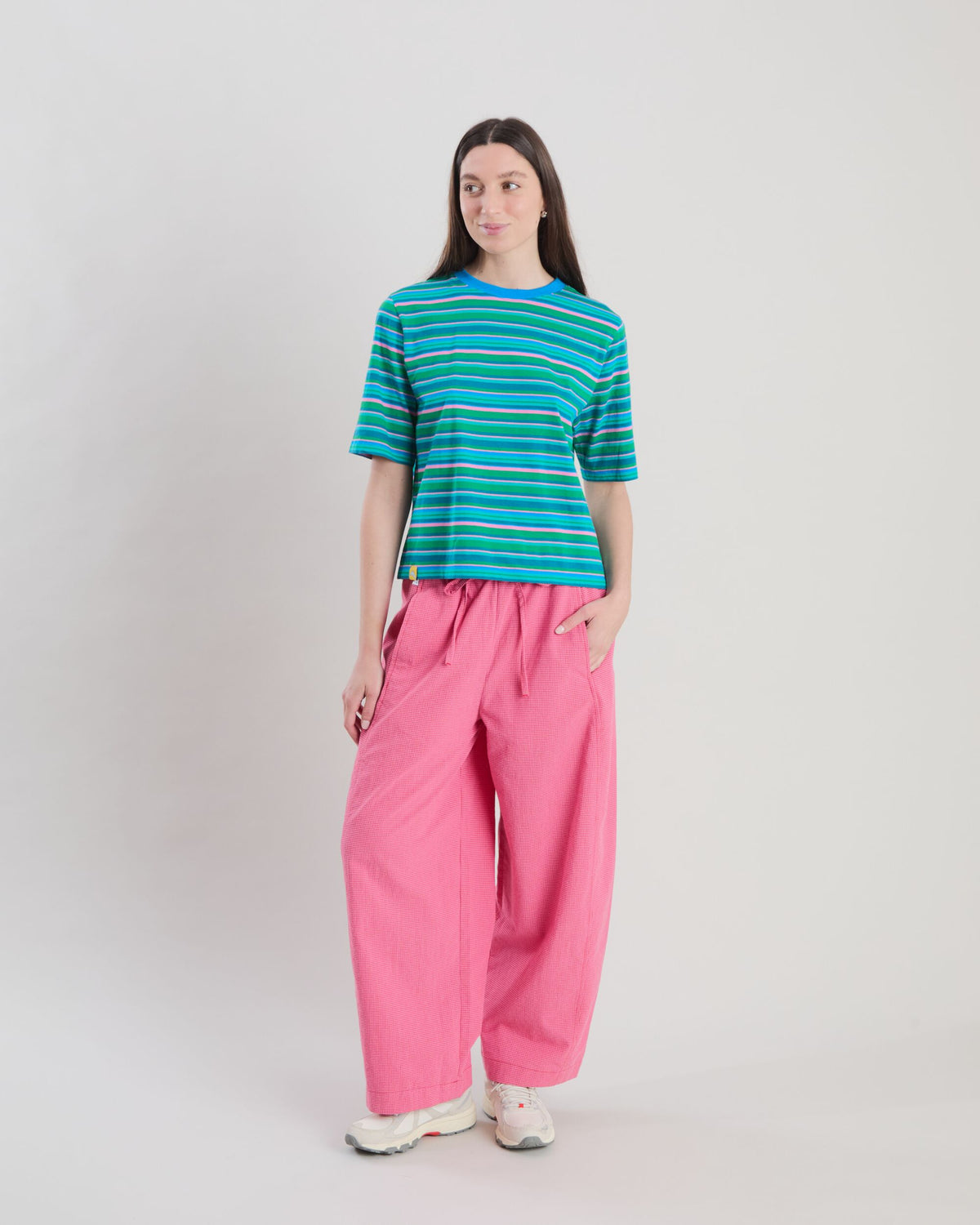 Stripes Boxy Tee Blue