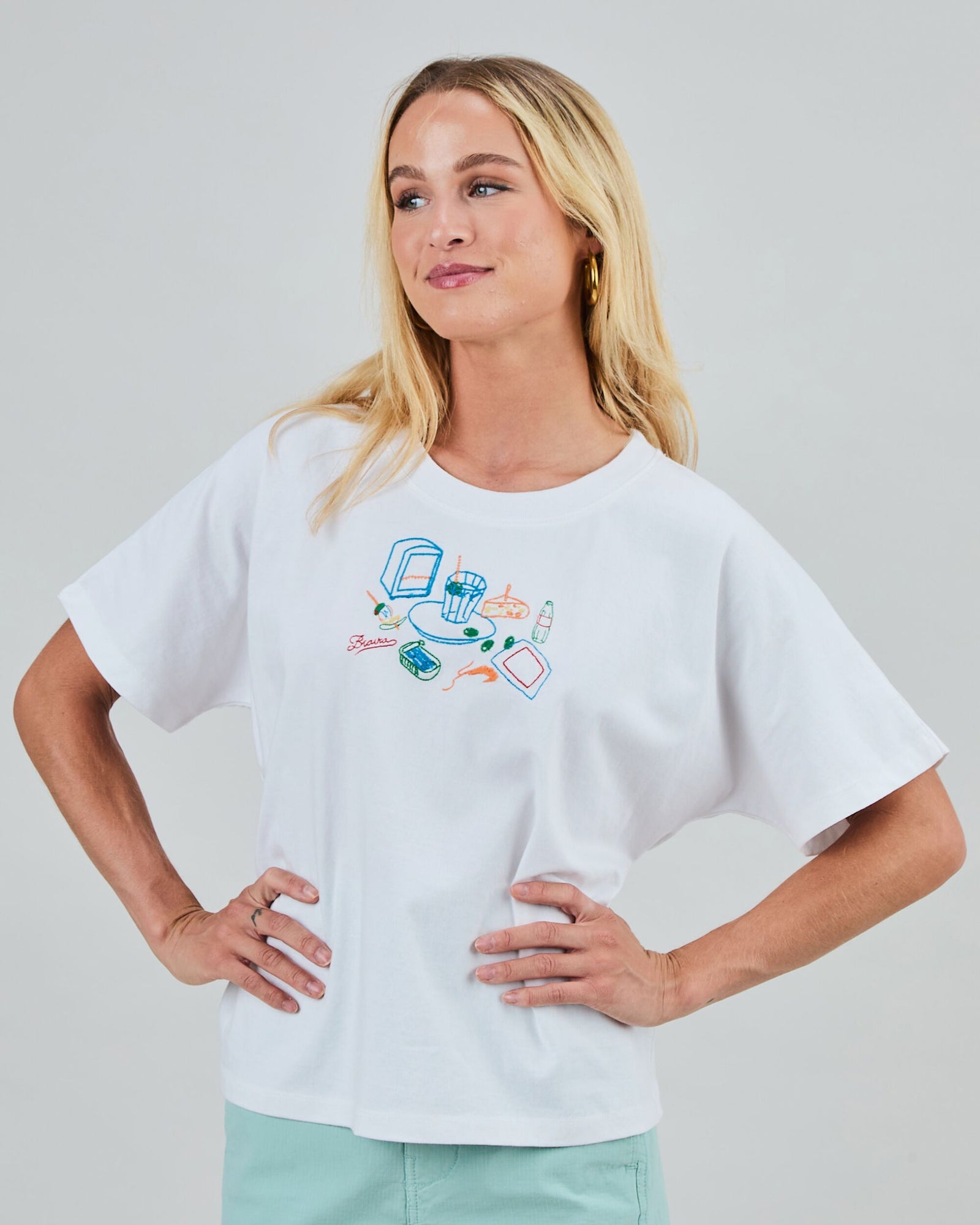 Chiringuito Embroidery Oversize Tee White