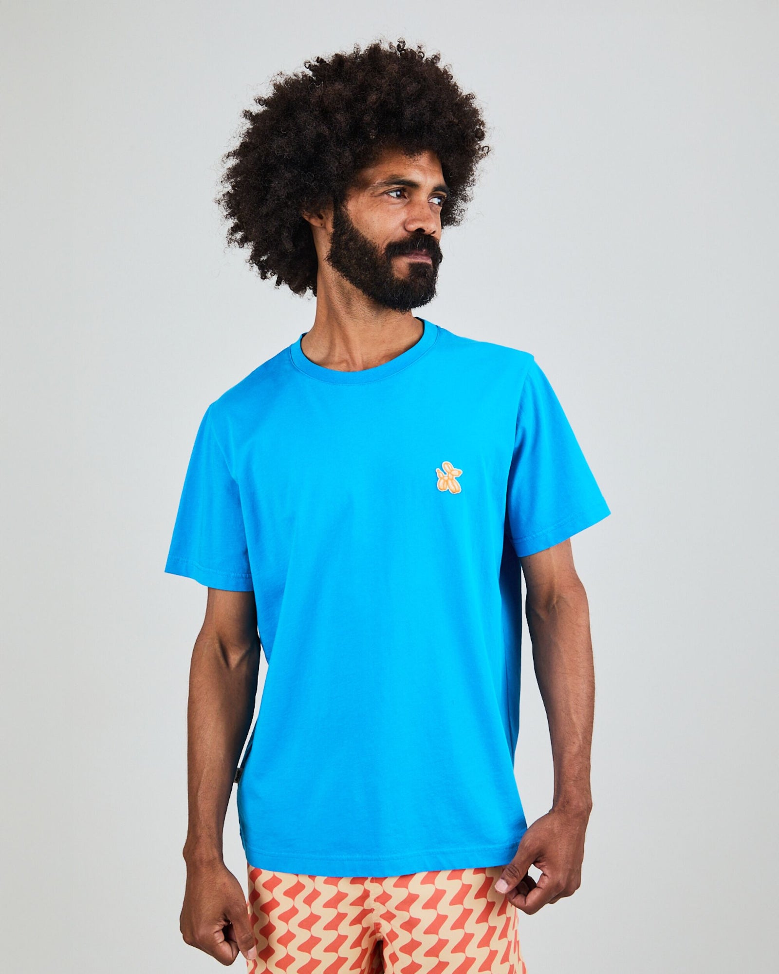 Doggy Balloon Patch T-Shirt Blue