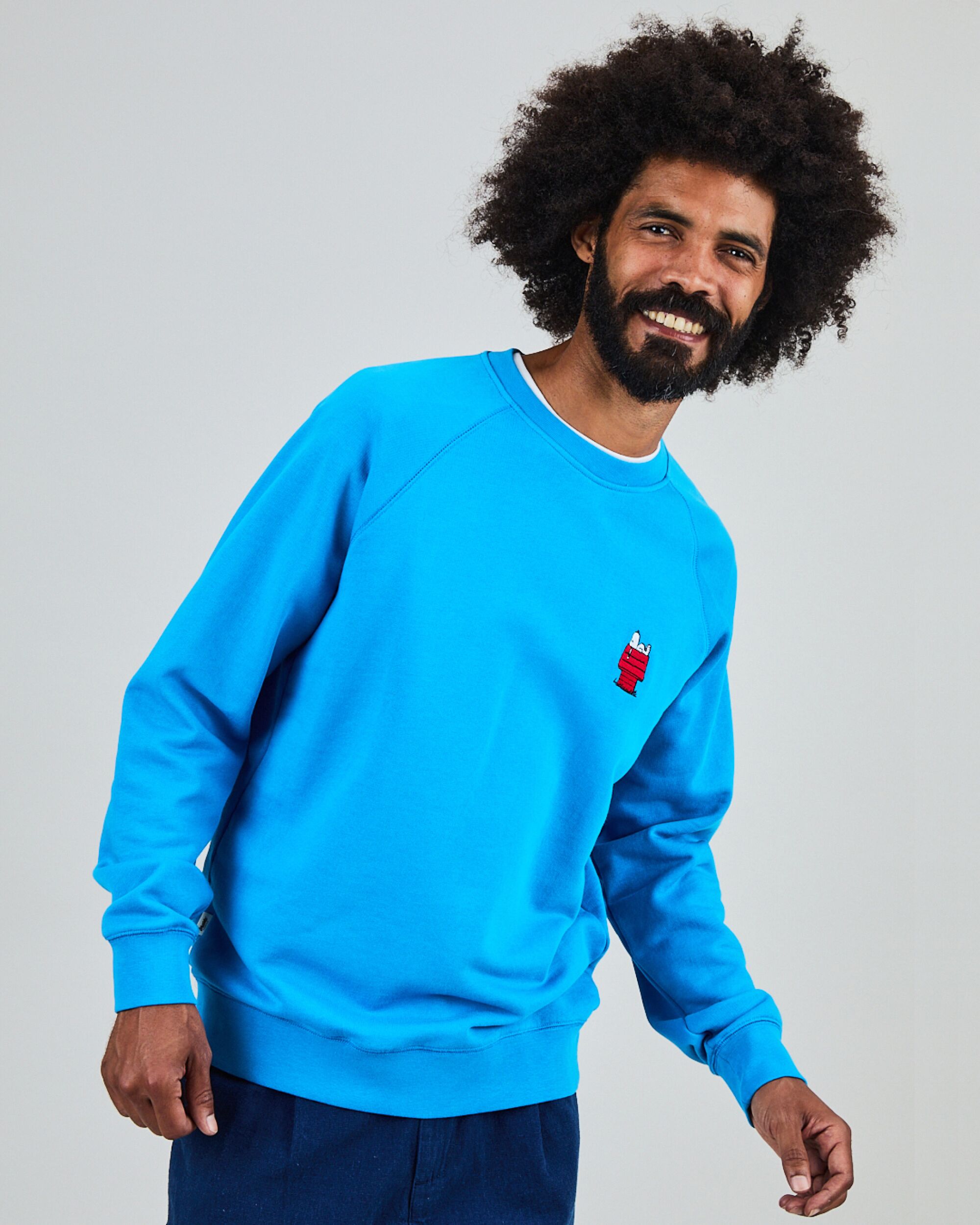 Peanuts Snoopy Doghouse Sweatshirt Blue - Brava Fabrics