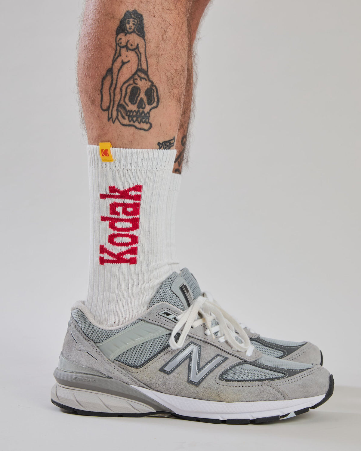 Kodak Jacquard Ribbed Socks Ecru