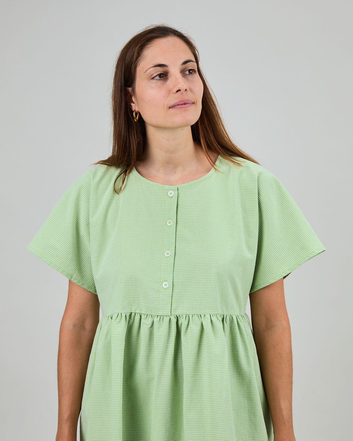 Checks Oversize Shorts Dress Green