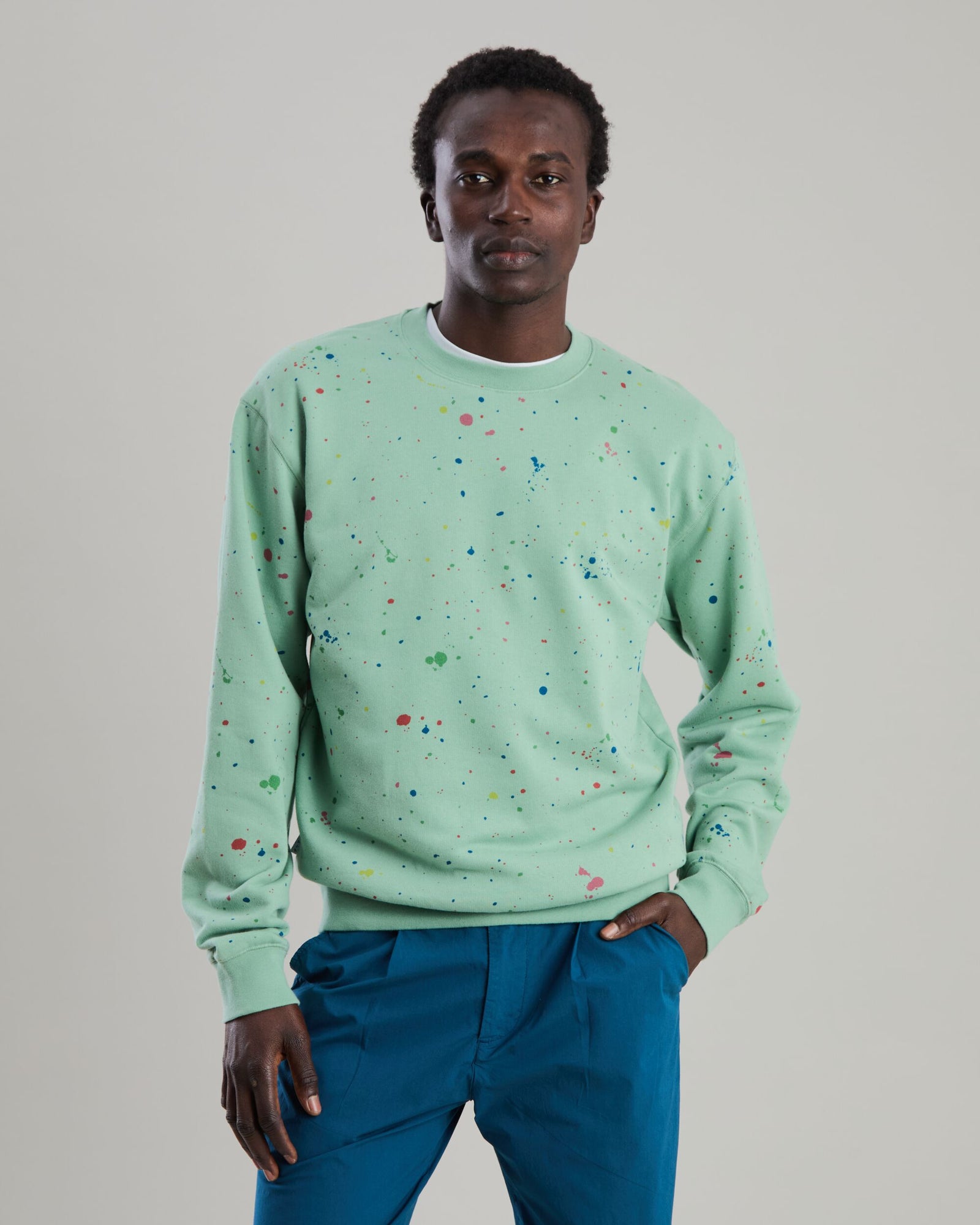 Splash Paint Sweatshirt Green