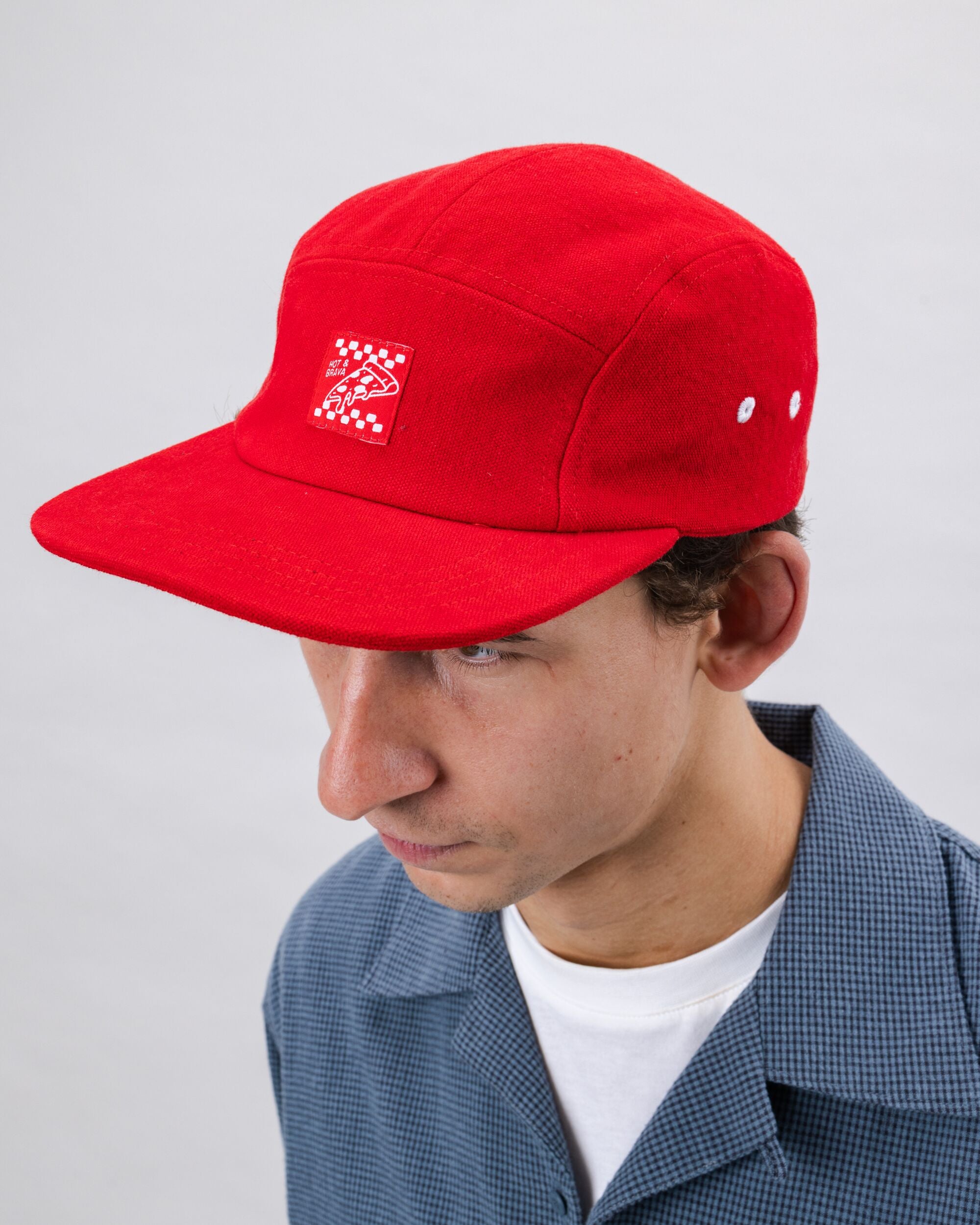 Cotton 5 Panel Cap Red