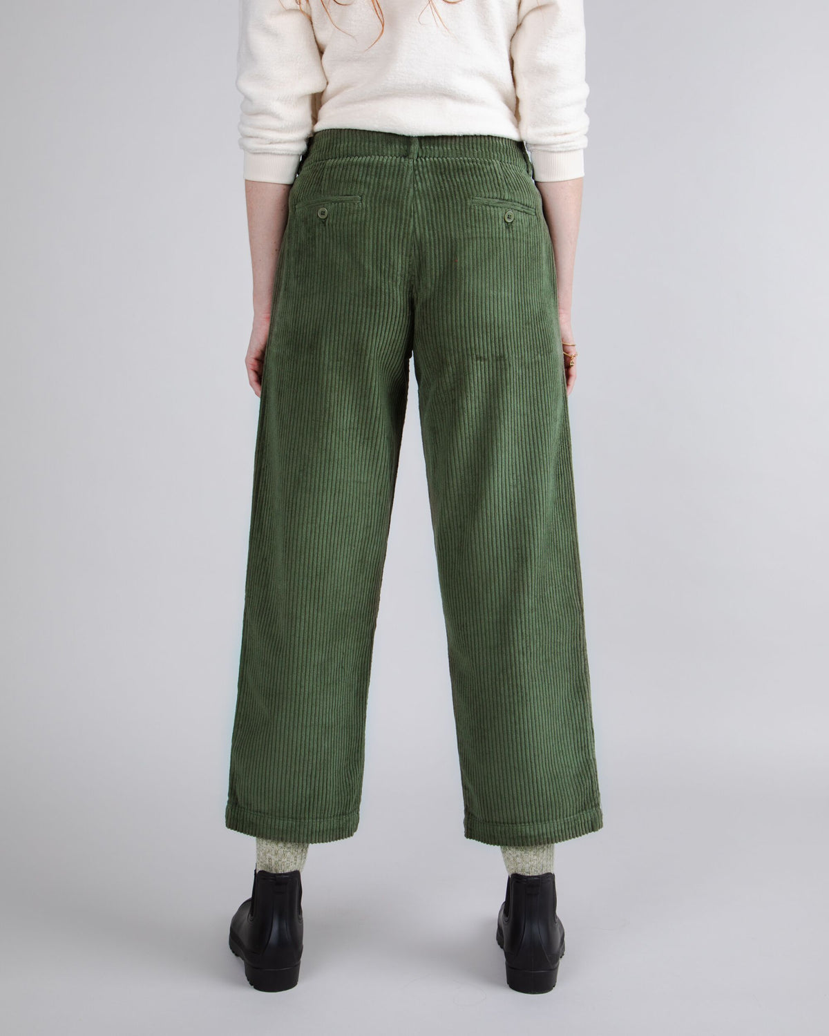 CROSSOVER PLEATED PANTS - Green