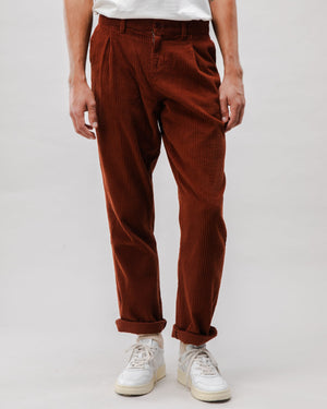 Corduroy Pleated Chino Pants Copper