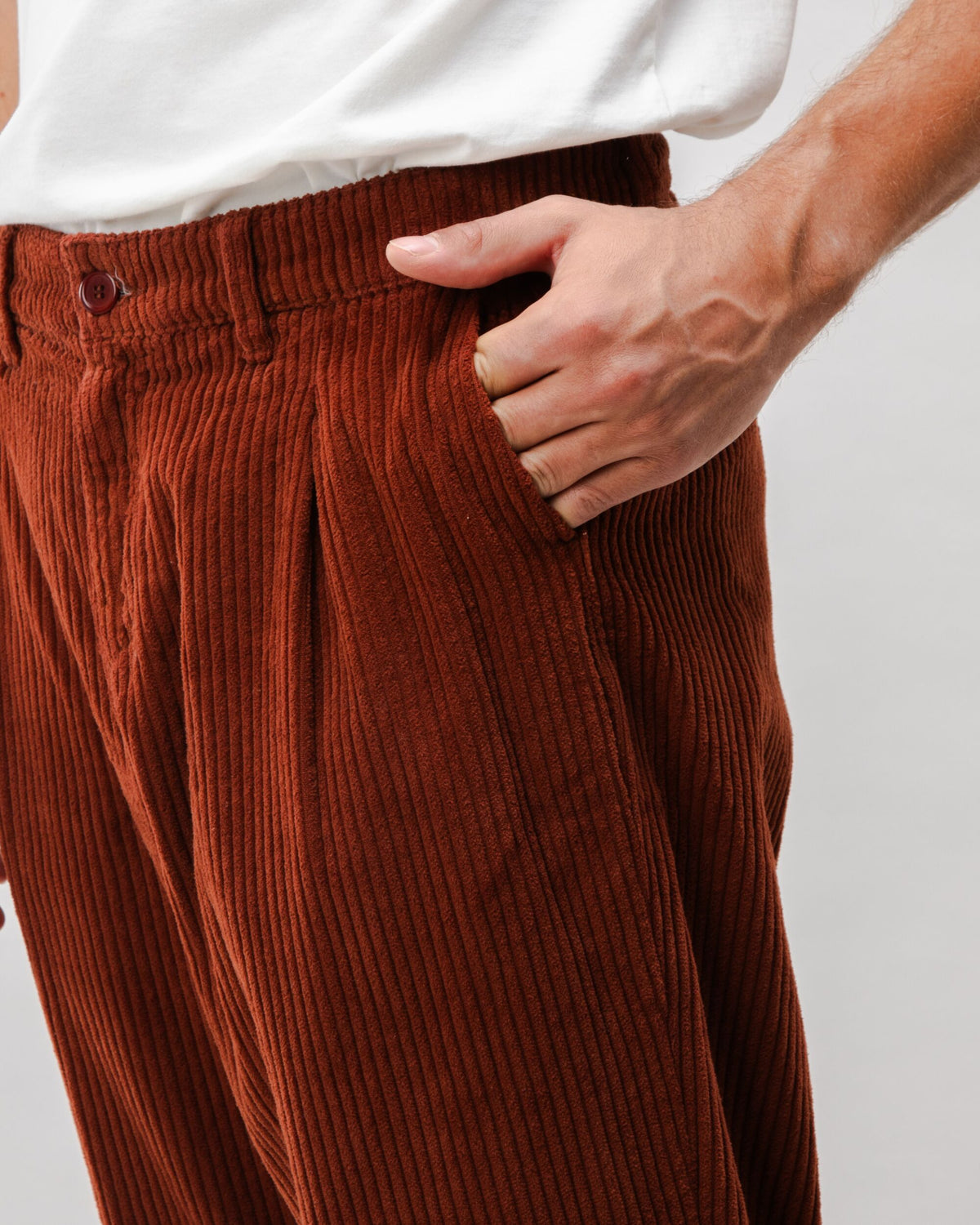 Corduroy Pleated Pants Copper - 100% (Organic) Cotton - Brava Fabrics