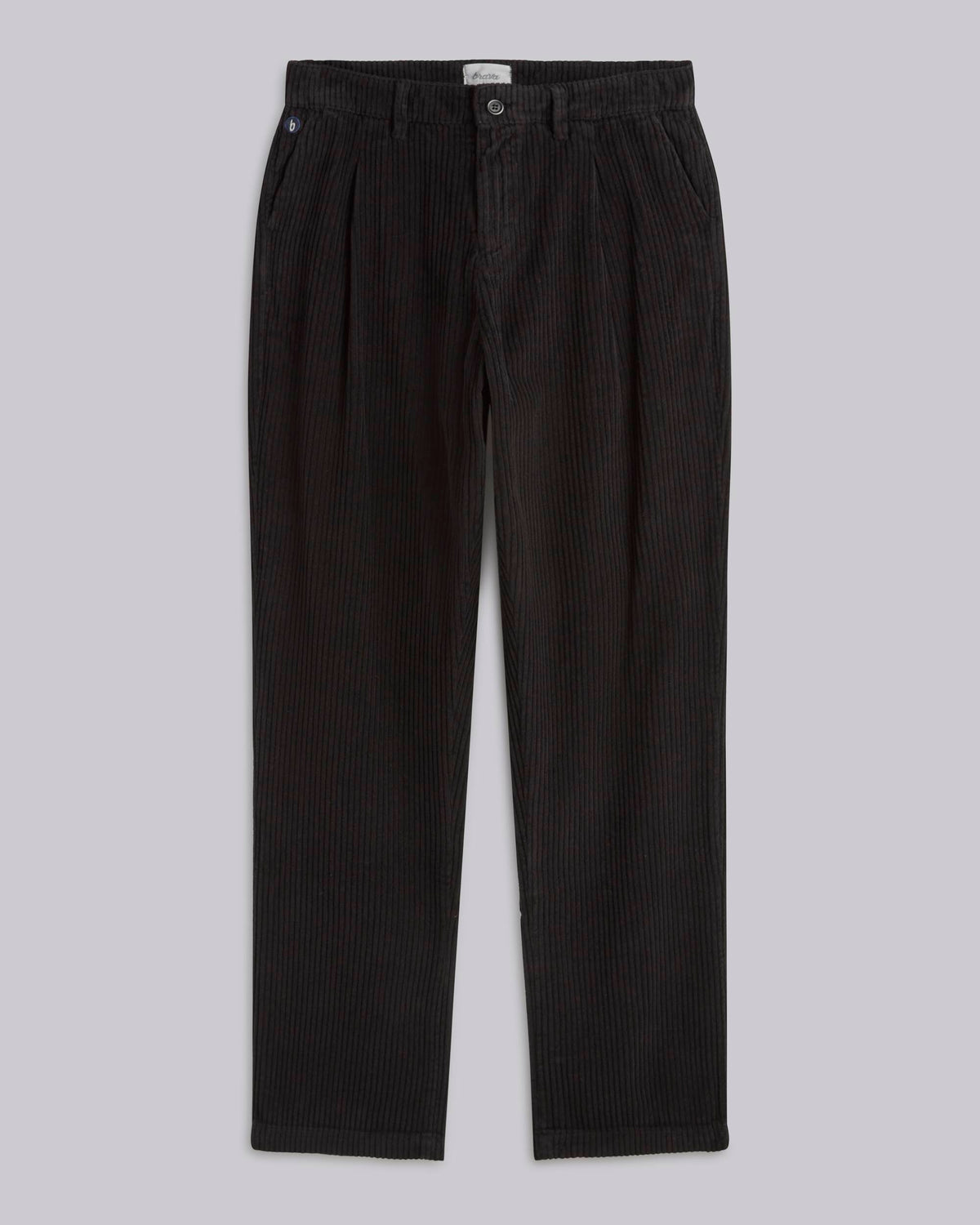 Corduroy Pleated Pants Black - 100% (Organic) Cotton - Brava Fabrics