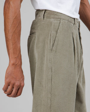 Corduroy Pleated Pants Pale Green