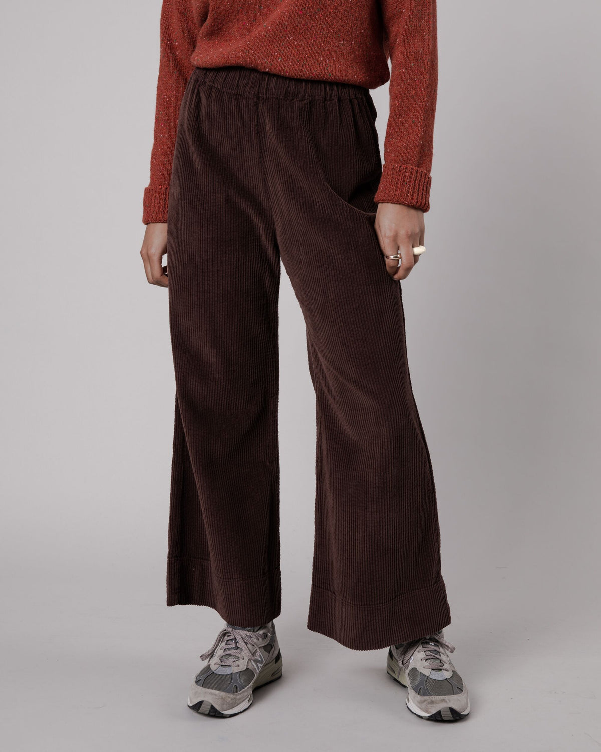 Wide Leg Corduroy Pants Brown - 100% (Organic) Cotton - Brava Fabrics