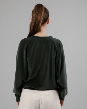 Velvet Raglan Sweatshirt Green