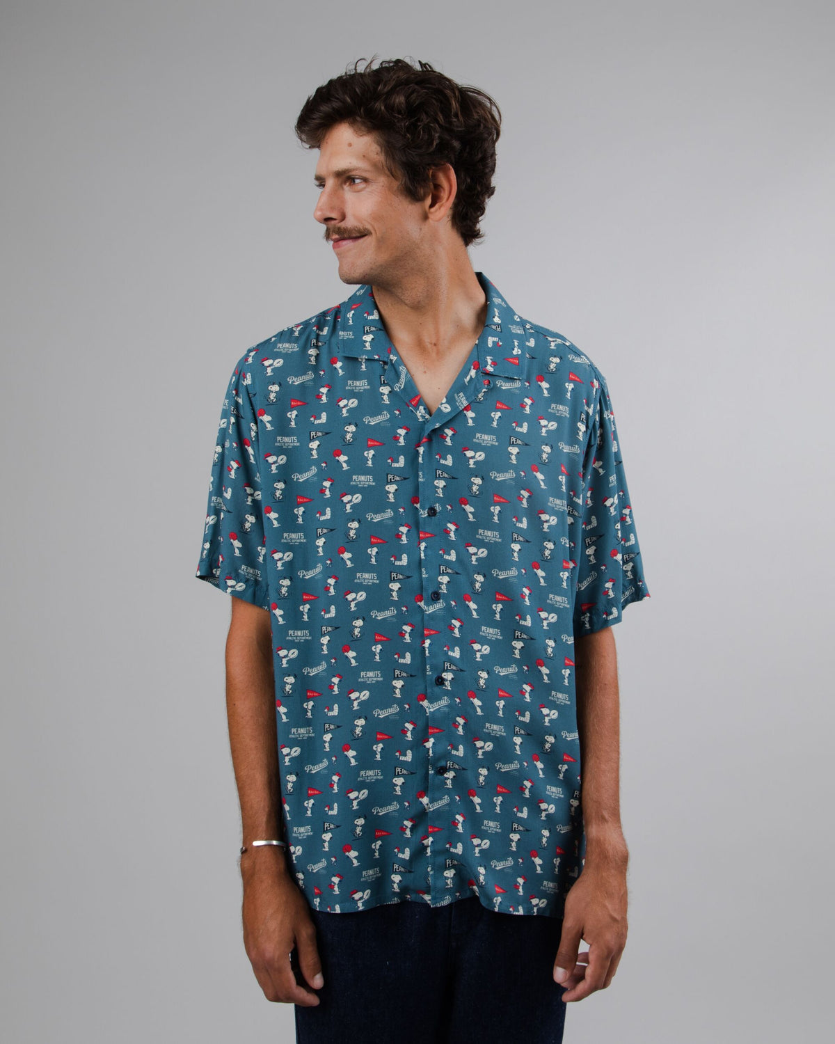 Peanuts Athletic Aloha Shirt Blue