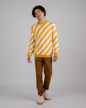 Stripes Crew Neck Sweater Mustard