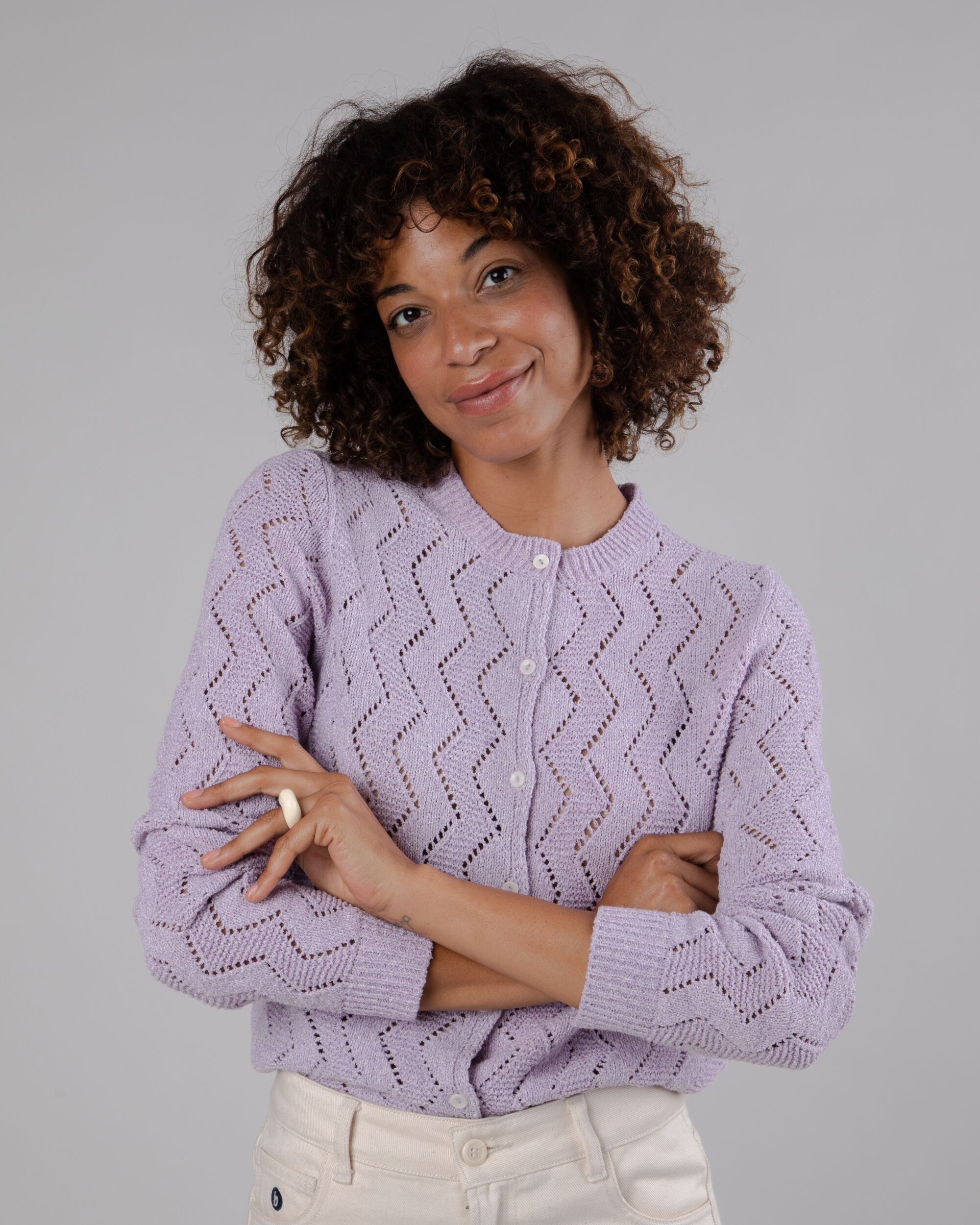 Holeknit Knitted Jacket Lilac