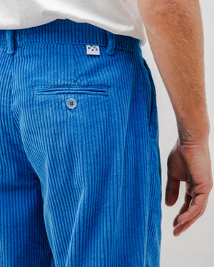 Corduroy Pleated Chino Pants Blue