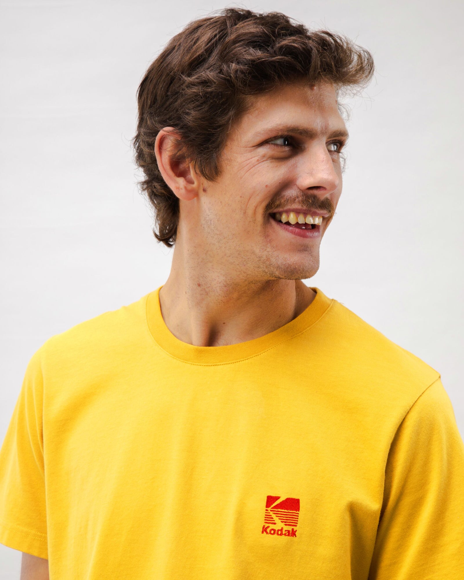 Kodak Logo Regular Sweatshirt Yellow - 100% Organic Cotton - Brava